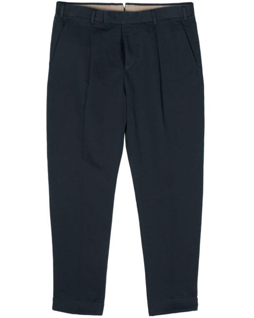 PT Torino Blue Slim-fit Cotton Trousers for men