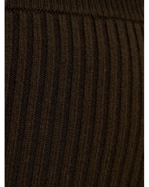 Max Mara Boris Geribbelde Midi-Rok in het Brown
