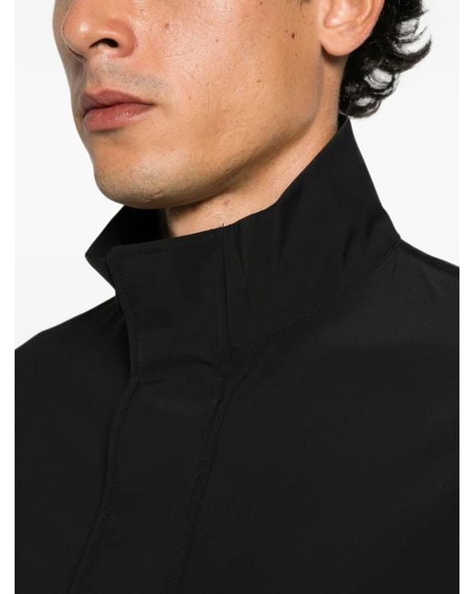 Emporio Armani Black High-Neck Zip-Up Jacket for men
