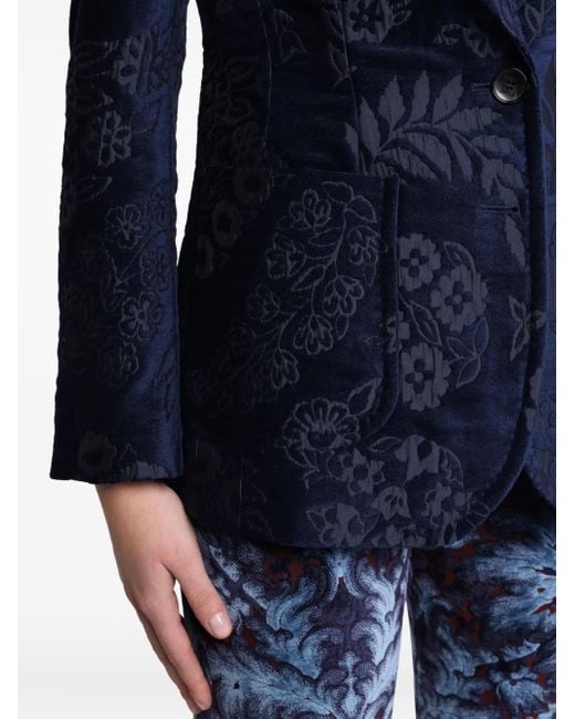 Etro Blue Floral Blazer