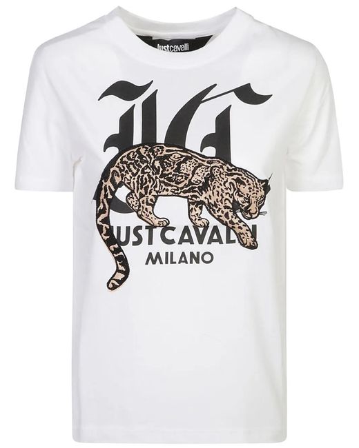 Just Cavalli White Logo T-Shirt