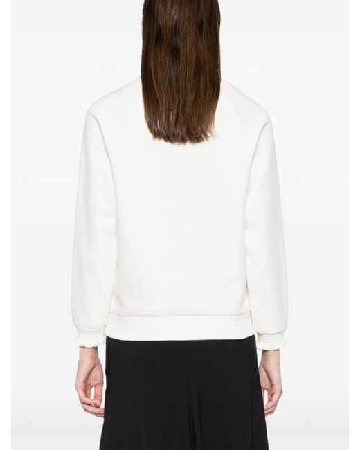 Claudie Pierlot White Frilled-collar Sweatshirt