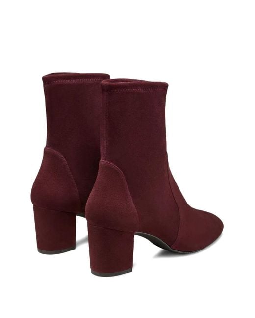 60mm Yuliana block-heel sock boots Stuart Weitzman de color Purple