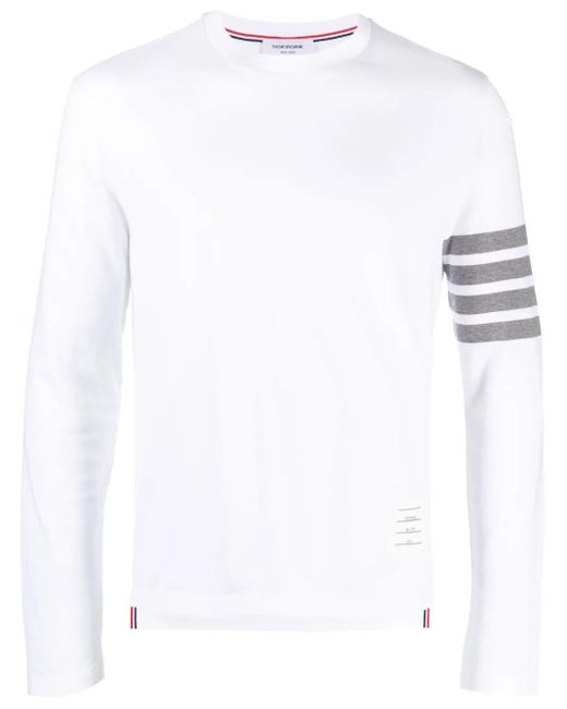 Thom Browne White 4-Bar Stripe 2003-Print T-Shirt for men