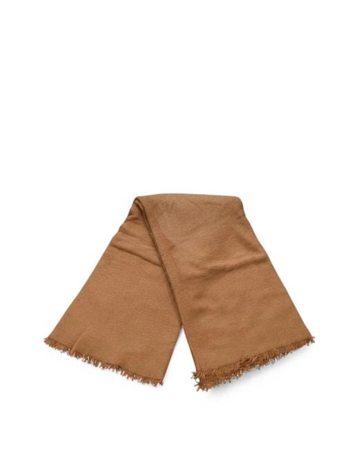 EMERSON RENALDI Brown Frayed-Edge Scarf