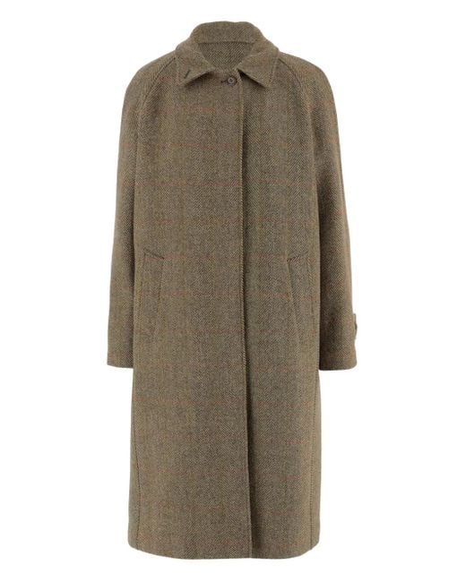 Aspesi Natural Herringbone-Pattern Coat