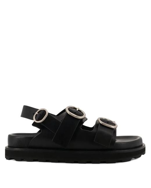 Jil Sander Black Buckle Strap Sandals for men