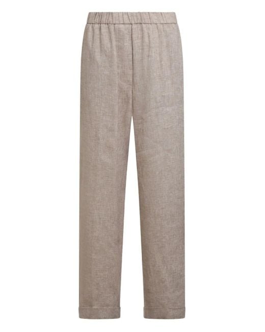 Pantalon En Lin Peserico en coloris Gray