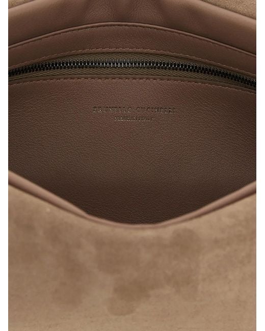 Brunello Cucinelli Natural Side-Insert Essence Clutch Bag