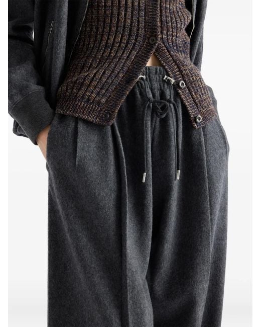 Prada Gray Drawstring Trousers