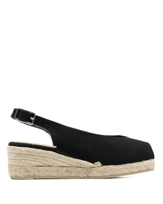 Castaner Black Dosalia Peep-Toe Espadrilles