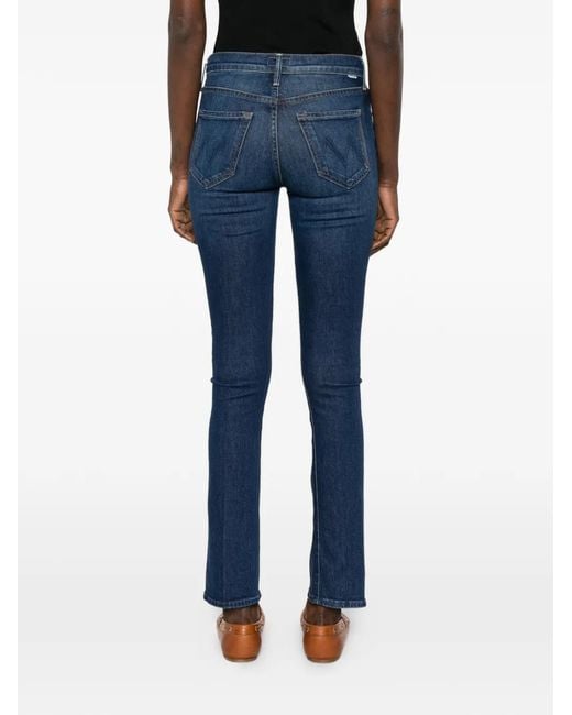 Mother Blue The Rascal Skimp Straight-Leg Jeans