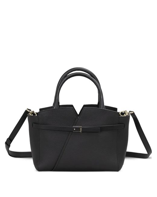 Boss Black Small Leather Tote Bag With Belt Detail