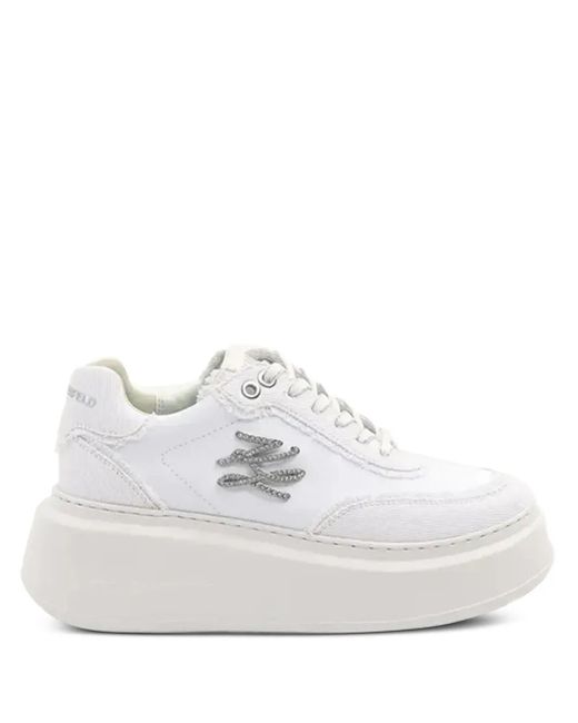 Sneakers Con Applicazione Logo di Karl Lagerfeld in White