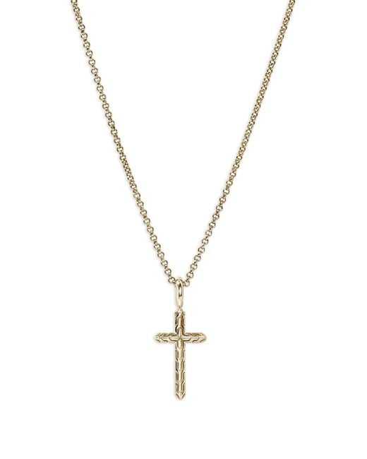 John Hardy Metallic 14K Jh Essential Cross Pendant Necklace
