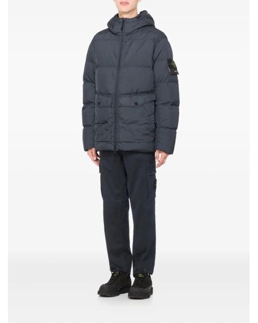 Stone Island Blue 4100011 Crinkle Reps Ny Padded Jacket for men