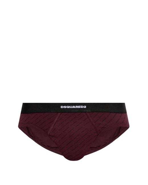 DSquared² Slip Met Monogram En Logo-Print in het Purple voor heren