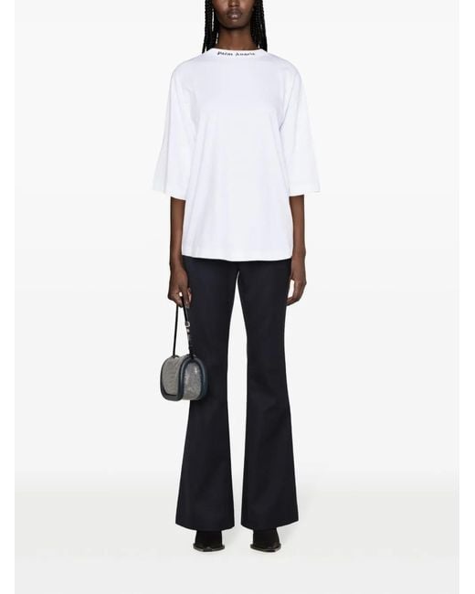 Palm Angels Blue Flared Pants