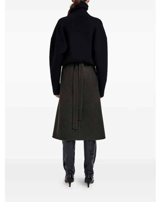 Proenza Schouler Black Bodhi Boucle Twill Skirt