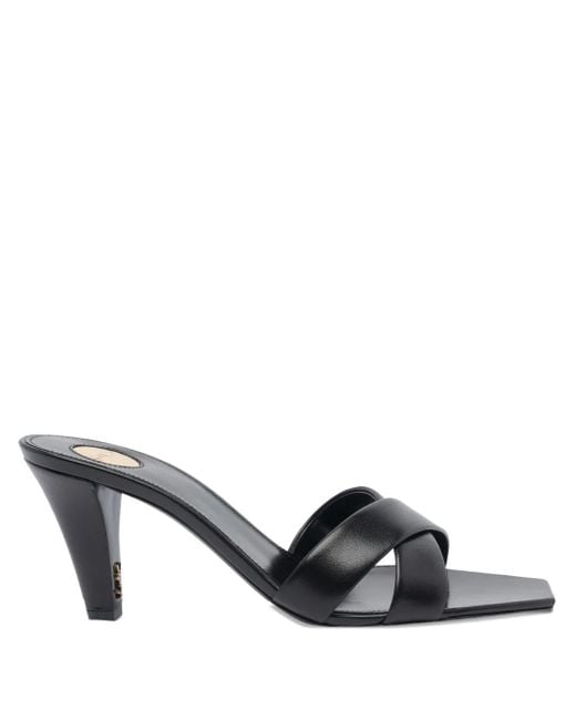 Saint Laurent 75mm Jill Mules Black