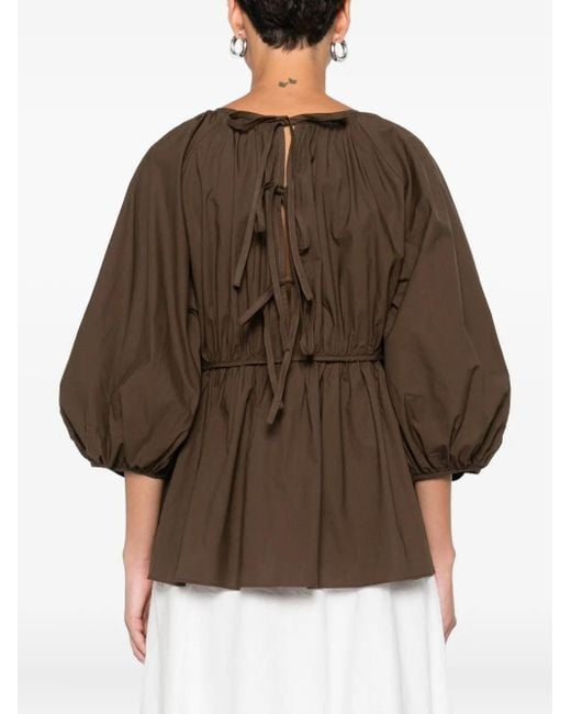 CECILIE BAHNSEN コットン ブラウス Brown