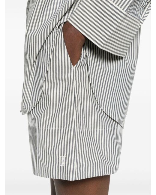 By Malene Birger Gray Siona Striped Shorts