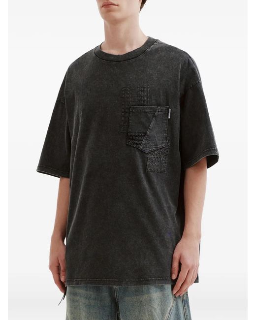 Musium Div. Black T-Shirt À Poche Poitrine for men