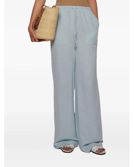 ÉTERNE Gray Drawstring Wide-Leg Trousers