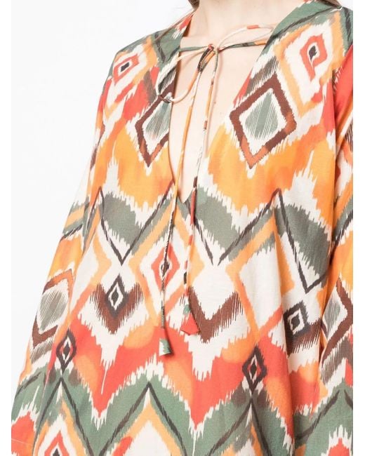 Robe Argentina Longue À Imprimé Géométrique Bambah en coloris Orange