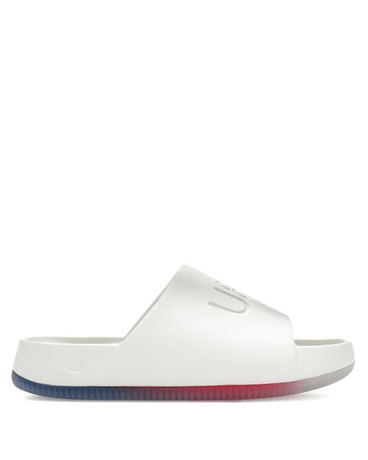 Nike Calm Pantoletten Mit Prägung in White für Herren