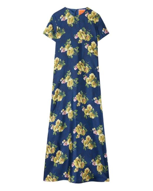Vestido largo Swing con estampado floral LaDoubleJ de color Blue