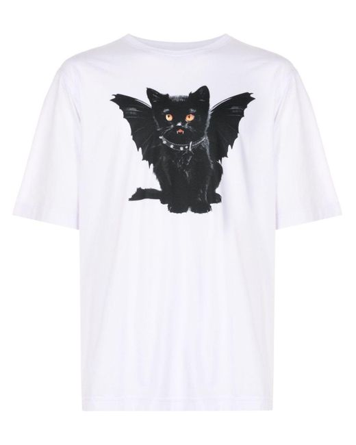 Camiseta con gato estampado À La Garçonne de color White