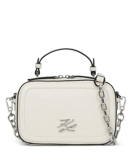Karl Lagerfeld Metallic Chain-Strap Crossbody Bag