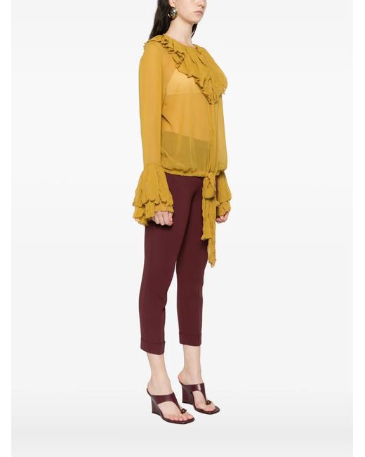 Occleus Yellow Macy Ruffled Blouse