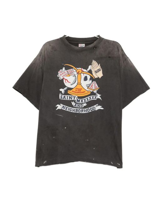 メンズ SAINT Mxxxxxx グラフィック Tシャツ Gray