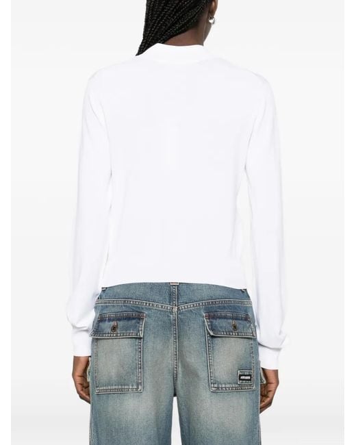 Brandon Maxwell White Aubrey Button Cardigan