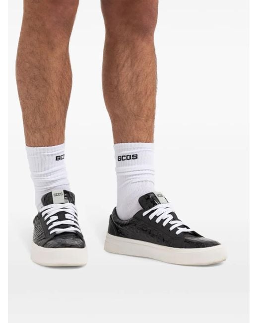 Gcds Black Patent-Monogram Sneakers for men