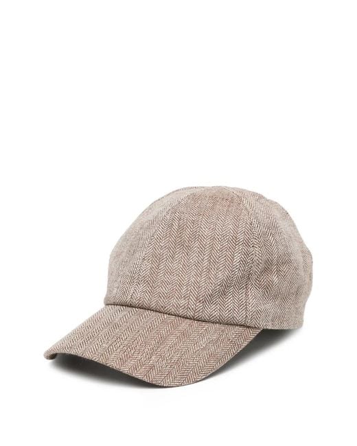 N.Peal Cashmere Gray Herringbone Cap