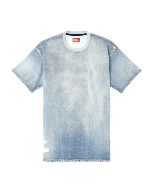 DIESEL Blue D-Box Jogg Distressed Denim T-Shirt for men