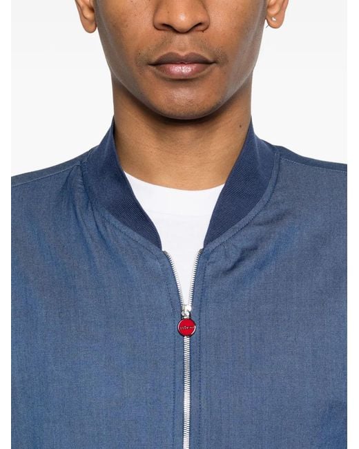 Kiton Blue Zip Bomber Jacket for men