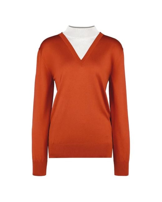 Tod's Orange Mock Turtleneck