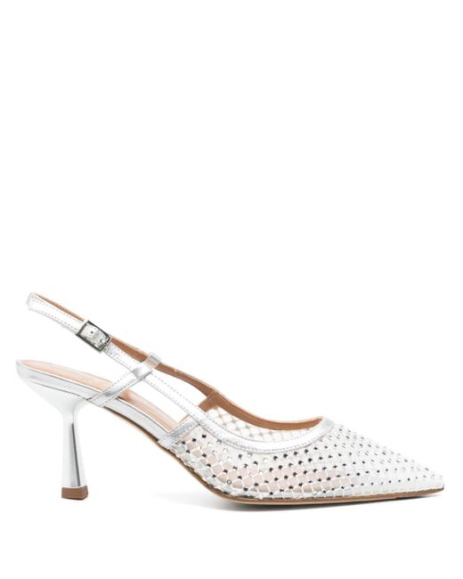 Chantal White 80Mm Crystal-Embellished Pumps