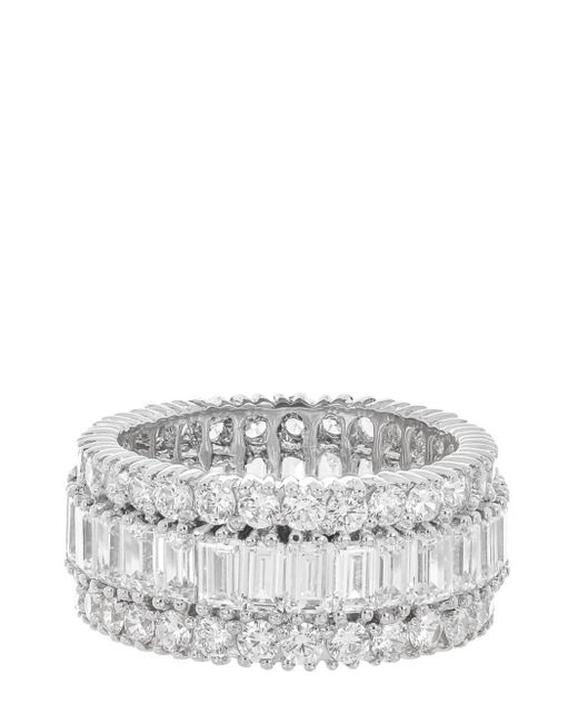 Fantasia by Deserio Gray 14kt White Gold Stacked Eternity Band Ring