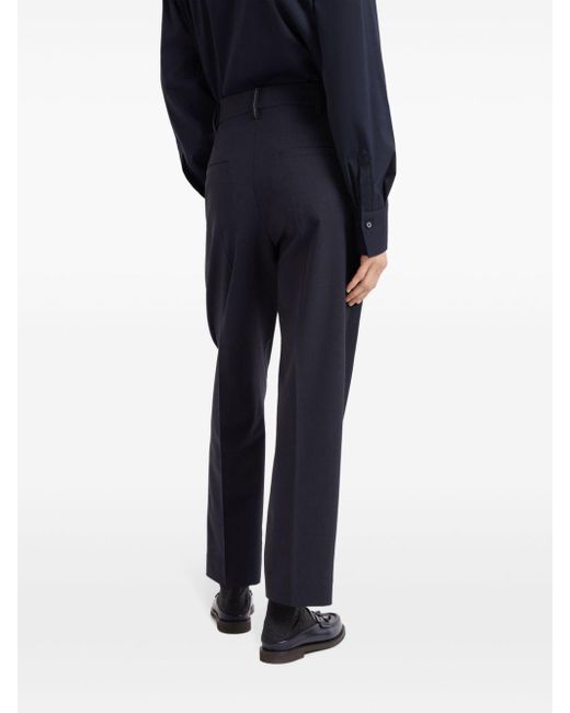 Brunello Cucinelli Blue Pleated Tapered Trousers