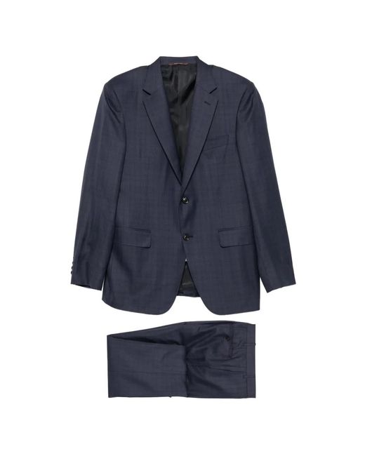 Canali Blue Costume À Simple Boutonnage for men