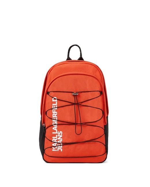 Karl Lagerfeld Red String Utility Backpack for men