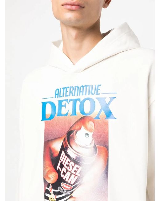 DIESEL White S-macsout-hood for men