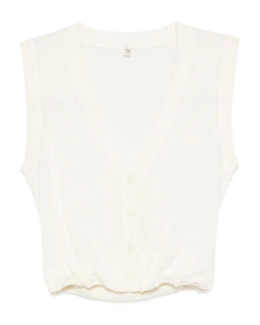 R13 White V-Neck Cropped Vest