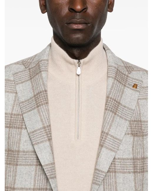 Latorre Gray Plaid-Pattern Blazer for men