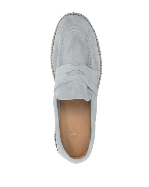 Eleventy White Suede Penny Espadrilles